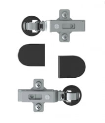 Комплект петель с заглушками для стеклянных дверей ЕДИС ЕСХ-2 Черный / EDIS ESH-2