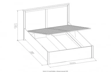 Кровать с подъемным механизмом (1400) Sherlock 43.2 Орех шоколадный (спальня)