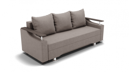 Диван с ящиком для белья Манго (ЗР) Цвет фасада: Серо коричневый; Тип: Прямой; Материал фасада: Металл/Велюр