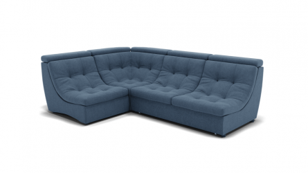 Диван Монако-3 (ЗР) Цвет фасада: Голубой; Тип: Универсальный; Материал фасада: Металл/Велюр