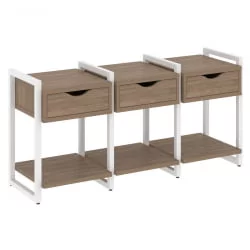 Тумба на регулируемых опорах наборная. Вариант №4 LOFT VR.L-TN-4.O Металл белый Дуб Аризона