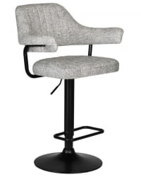 Стул барный DOBRIN CHARLY BLACK (светло-серый твид (LEO04)) 2 шт