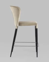 Стул полубарный Лори велюр Бежевый ножки металл