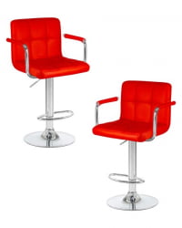 Стул барный DOBRIN KRUGER ARM (красный) 2 шт
