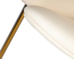 Кресло дизайнерское DOBRIN EMILY gold Белый винил YP17