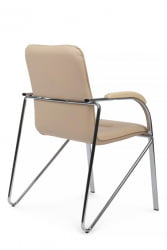 Стул Самба с пластиковыми подлокотниками SMB-03H Хром гальв. Бежевый