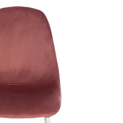 Стул со спинкой BREEZE (mod. 4724) вельвет/металл, 44 х 53 х 87 см, Coral (коралловый) HLR44 / белый