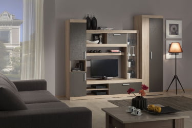 Стенка для гостиной Макси К1 дуб сонома/скала