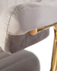 Стул барный ДОБРИН CХАРЛЙ ГОЛД (серый велюр (МДЖ9-75)) 2 шт / DOBRIN CHARLY GOLD (MJ9-75))