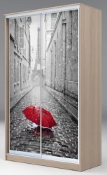 Шкаф купе 2-ух дверный Хит-23-12-77 Париж Ясень шимо светлый