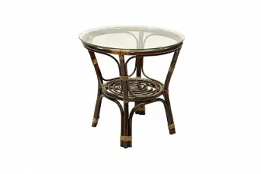 Стол Багама круглый без плетеной столешницы Bahama орех матовый