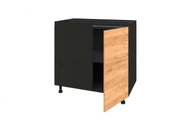 Тумба кухонная угловая 1000 (правая) Шервуд ЛД 281.090.000.007 Черная Дуб золотой