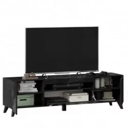 Тумба под ТВ Бруклин 1600 с опорами Черный глянец