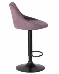 Стул барный DOBRIN LOGAN BLACK Пудрово-сиреневый велюр MJ9-52