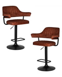 Стул барный DOBRIN CHARLY BLACK (терракотовый твид (LEO56)) 2 шт
