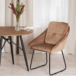 Кресло STAR (mod. CY-1919) вельвет/металл, 68 х 60 х 88 см , коричневый (HLR11)/черный