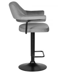 Стул барный DOBRIN CHARLY BLACK (серый велюр (MJ9-75)) 2 шт
