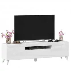 Тумба под ТВ Бруклин 1600 с опорами Белый глянец