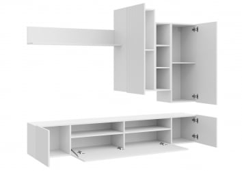 Стенка СКАНДИ НМ-001 БЕЛЫЙ/БЕЛЫЙ ГЛЯНЕЦ