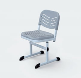 Ученический стул (рост 5-7) пластиковый Белый/Каркас белый