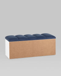 Обувница Хольст 2 белая велюр Синий