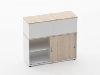 Тумба комбинированная высокая для рабочего модуля Deka 9.04.125 Туя/Белый