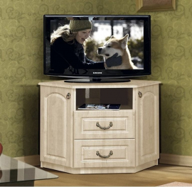 Тумба под ТВА угловая Гармония-4 Дуб беленый Туя светлая