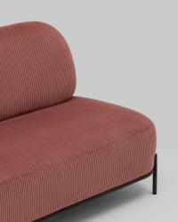 Диван Стоун велюр рельефный коралловый