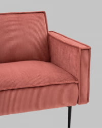 Диван прямой Кассель велюр рельефный коралловый