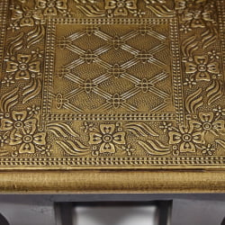 Комплект 3 столика Secret De Maison BRAHMA ( mod. ND-009) дерево манго/латунная чеканка, 56х36х50, 41х30х45, 24х24х40