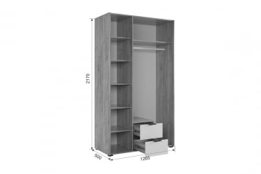 Шкаф трехдверный (зеркало) Адам MSA-05 дуб крафт золотой/графит