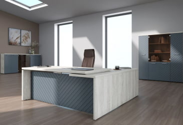 Кабинет руководителя Torr LUX №4 Сосна Эдмонд Серо-голубой