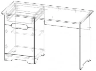 Детский стол Палермо-3 Юниор Ясень шимо светлый Белый глянец