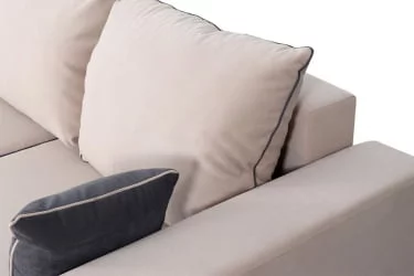 Серый диван из велюра Бостон 2400 Стандарт Бежево-темно-серый