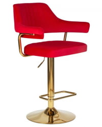 Стул барный DOBRIN CHARLY GOLD (красный велюр (MJ9-45)) 2 шт