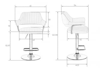 Стул барный DOBRIN CHARLY BLACK (светло-серый твид (LEO04)) 2 шт