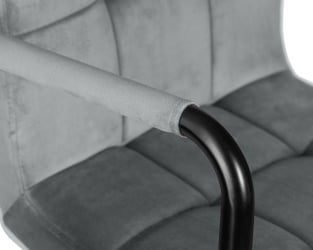 Стул барный DOBRIN KRUGER ARM BLACK (серый велюр (MJ9-75))
