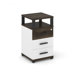 Тумба приставная с 3-мя ящиками и надставкой CONCEPT CN.TUP-003 B/W Дуб Мали Белый бриллиант Черный