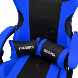 Геймерское кресло 1209-1 KINGQUEEN, цвет черный/синий, 1209-1-black-blue-mass
