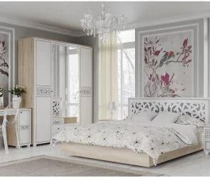 Зеркало Мадлен 01 Дуб сонома светлый Ясень белый Золото