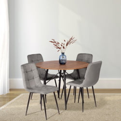 Стул CHILLY (mod. JSC-220) Велюр/металл , 44,5х52,5х88 см, Dark grey (темно-серый) HLR24 / черный