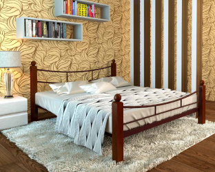 Кровать София Lux plus 1400х1900 Коричневая