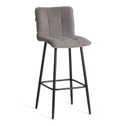 Барный стул Bari/Бари велюр, серый, 29, 45х56х110 см