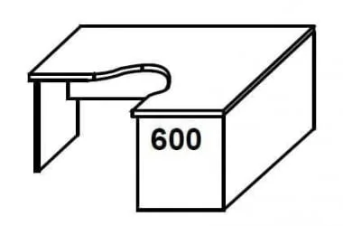 Стол письменный правый СА-4 Пр Клен/металлик