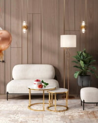 Пуф Стоун П ткань букле молочный