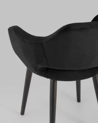 Стул с подлокотниками Саймон велюр Черный