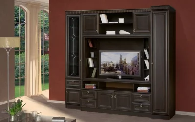 Шкаф в гостиную 614 Денвер темный