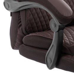 Кресло руководителя Chief metalBL кож/зам/ткань, коричневый/коричневый стеганный, 36-36/36-36 стеганный/TW-24