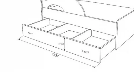 Ящик для кровати 160 РАДУГА Дуб млечный / Венге
