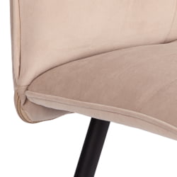 Стул обеденный Sweet велюр, 46х55х88, молочный/черный, (Porsche 2)